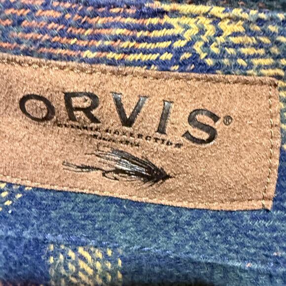 Orvis Plaid Flannel Button Down Shirt W/Side Pockets Size L - Picture 7 of 12